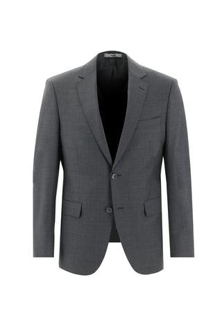 Orta Füme 7 Drop Slim Fit Dar Kesim Yünlü Takım Elbise