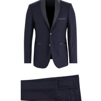 Dark Navy 7 Drop Slim Fit Narrow Cut Shawl Collar Tuxedo & Groom Suit