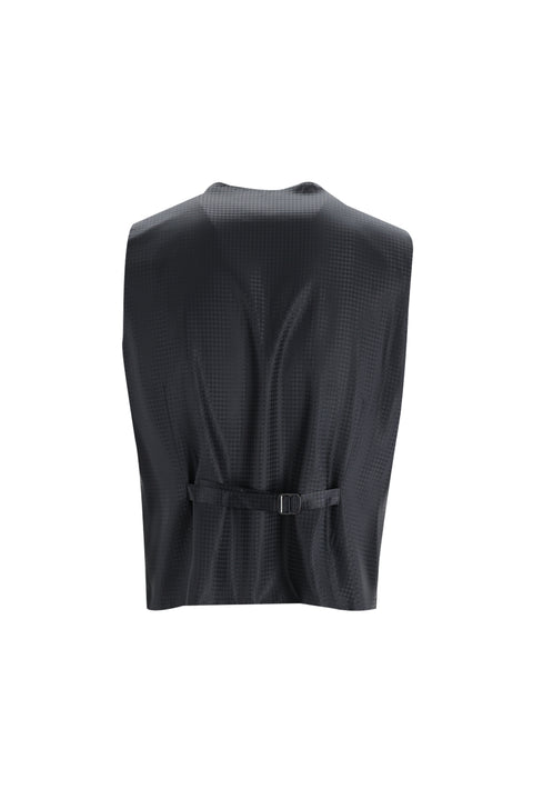 Siyah 7 Drop Slim Fit Dar Kesim Şal Yaka Yelekli Smokin & Damatlık