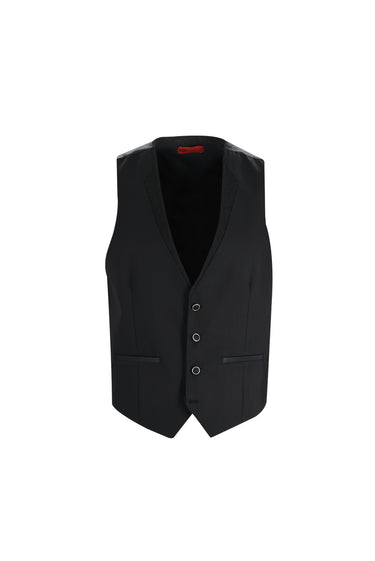 Siyah Slim Fit Dar Kesim Şal Yaka Yelekli Smokin & Damatlık