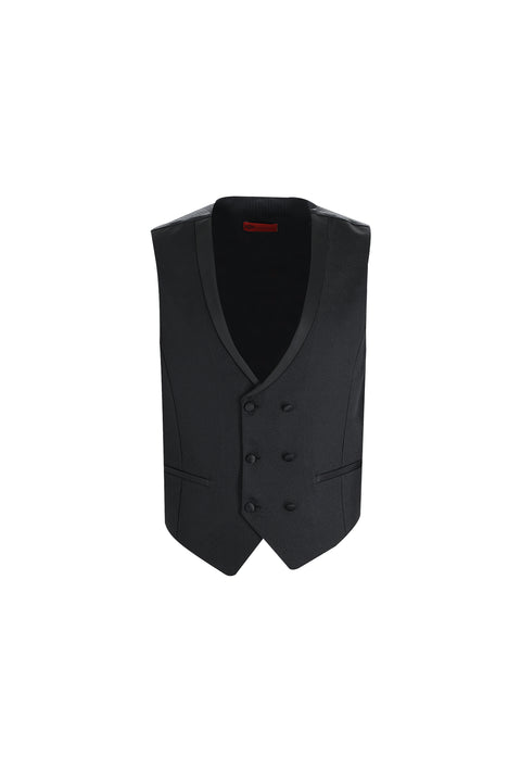 Siyah 7 Drop Slim Fit Dar Kesim Şal Yaka Smokin & Damatlık