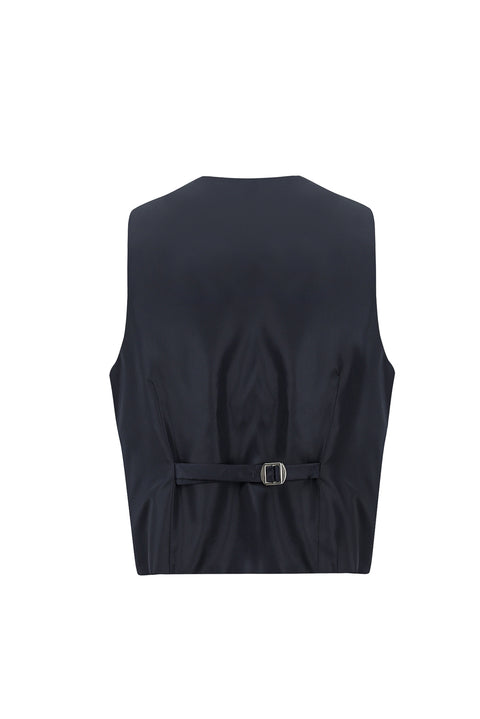 Dark Navy 7 Drop Slim Fit Narrow Cut Shawl Collar Vest Tuxedo & Groom Suit