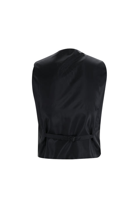 Black 7 Drop Slim Fit Narrow Cut Pointed Collar Vest Tuxedo & Groom Suit