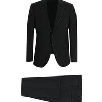 Siyah Slim Fit Dar Kesim Sivri Yaka Smokin & Damatlık