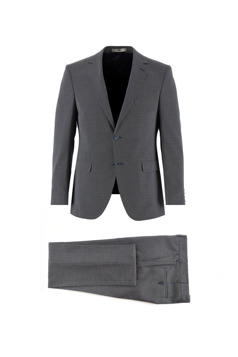 Koyu Lacivert 7 Drop Slim Fit Dar Kesim Desenli Takım Elbise