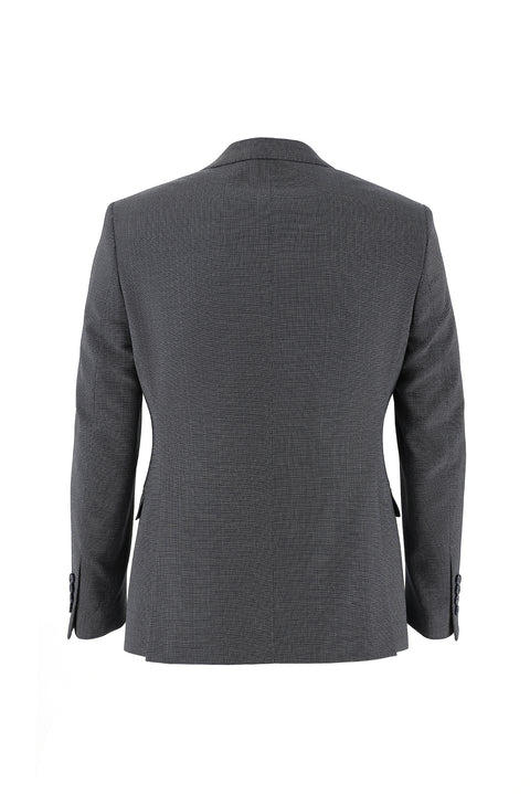 Koyu Lacivert 7 Drop Slim Fit Dar Kesim Desenli Takım Elbise