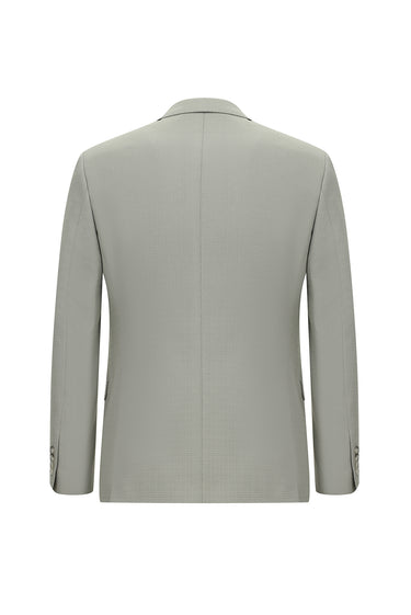Açık Bej Slim Fit Dar Kesim Desenli Klasik Takım Elbise