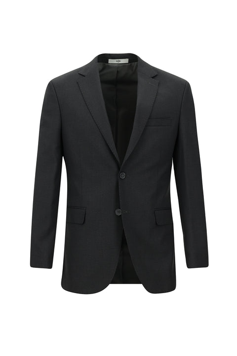 Koyu Antrasit 7 Drop Slim Fit Dar Kesim Kuşgözü Takım Elbise