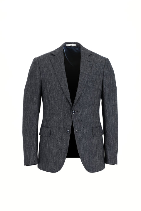 Orta Lacivert 7 Drop Slim Fit Dar Kesim Kombinli Keten Takım Elbise