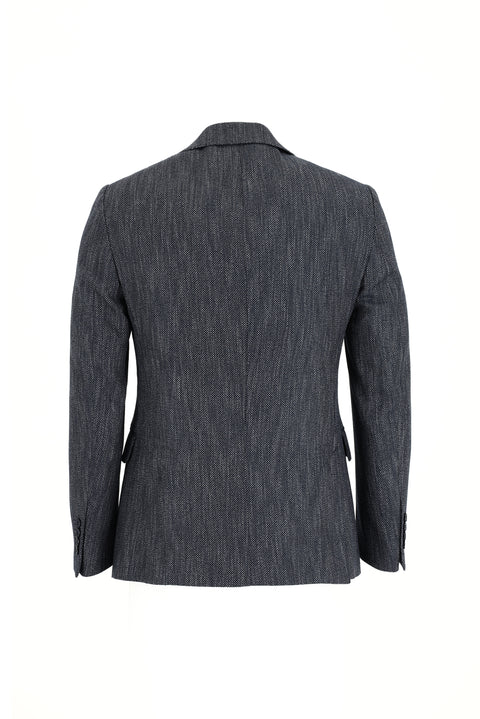 Orta Lacivert 7 Drop Slim Fit Dar Kesim Kombinli Keten Takım Elbise