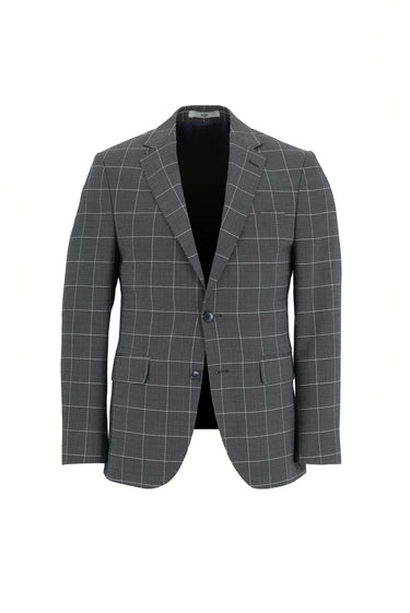 Koyu Lacivert Slim Fit Dar Kesim Kombinli Kareli Takım Elbise