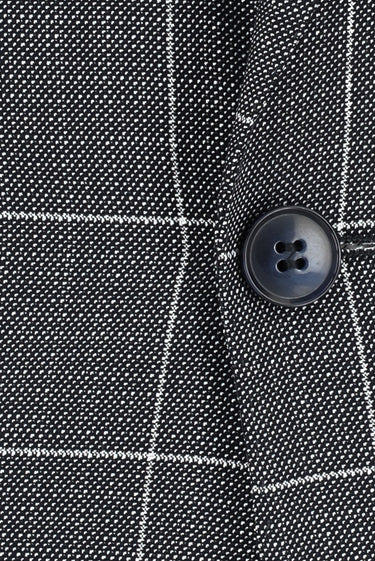 Koyu Lacivert Slim Fit Dar Kesim Kombinli Kareli Takım Elbise