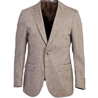 Açık Gri 6 Drop Regular Fit Standart Kesim Klasik Keten Karışımlı Ceket