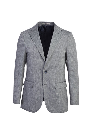 Açık Lacivert Regular Fit Klasik Keten Karışımlı Ceket