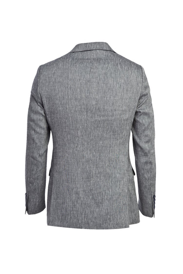 Açık Lacivert Regular Fit Klasik Keten Karışımlı Ceket