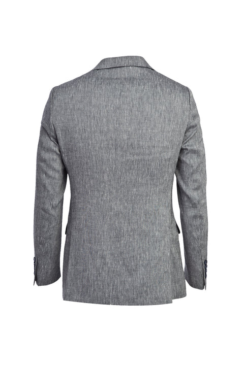Açık Lacivert 6 Drop Regular Fit Standart Kesim Klasik Keten Karışımlı Ceket