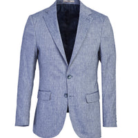 Koyu Mavi 6 Drop Regular Fit Standart Kesim Klasik Desenli Ceket