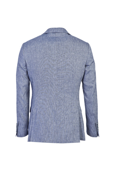 Koyu Mavi 6 Drop Regular Fit Standart Kesim Klasik Desenli Ceket