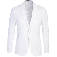 White 7 Drop Slim Fit Knit Cotton Jacket