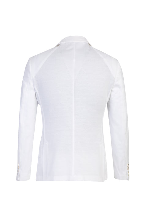 White 7 Drop Slim Fit Knit Cotton Jacket