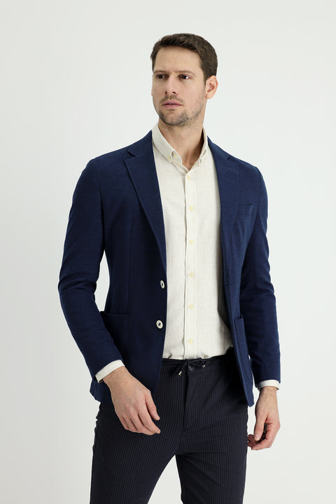 Koyu Lacivert 7 Drop Slim Fit Dar Kesim Ceket