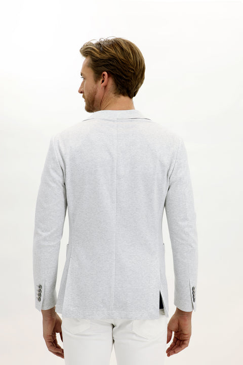 Açık Gri 7 Drop Slim Fit Dar Kesim Spor Pamuk Ceket