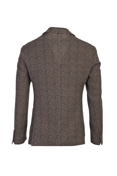 Koyu Kahve Slim Fit Dar Kesim Spor Desenli Ceket