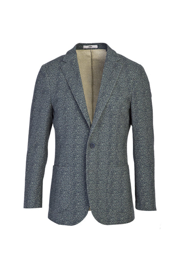 Koyu Petrol Slim Fit Dar Kesim Spor Desenli Ceket