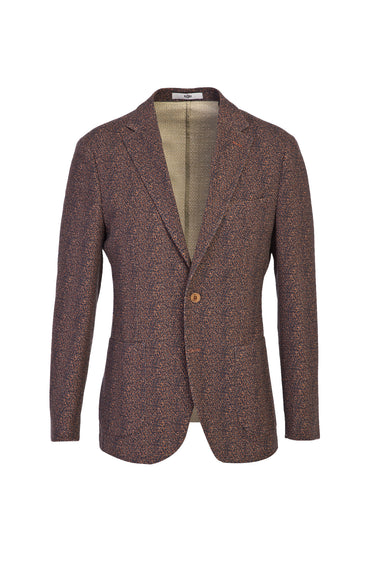 Kiremit Slim Fit Dar Kesim Spor Desenli Ceket