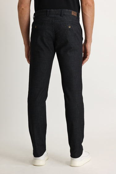 Siyah Relaxed Fit Rahat Kesim Likralı Denim Look Pantolon