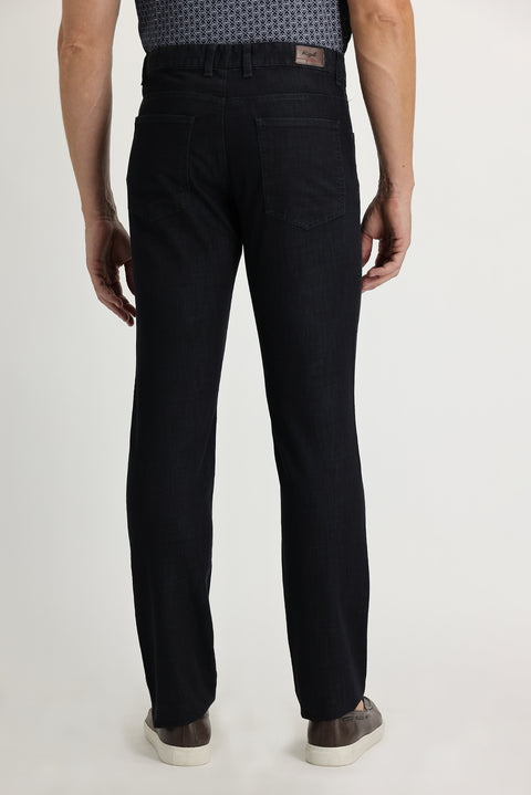Siyah Regular Fit Standart Kesim Likralı Kanvas / Chino Pantolon