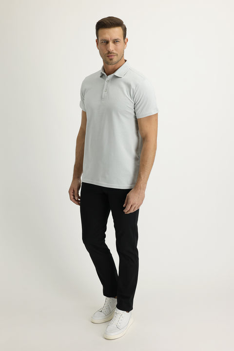 Siyah Slim Fit Dar Kesim Likralı Kanvas / Chino Pantolon