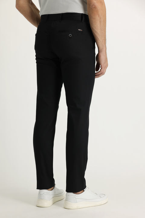 Siyah Slim Fit Dar Kesim Likralı Kanvas / Chino Pantolon