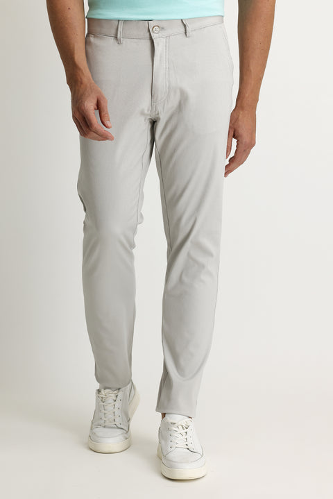 Stone Slim Fit Narrow Cut Eyelet Stretchy Canvas / Chino Trousers