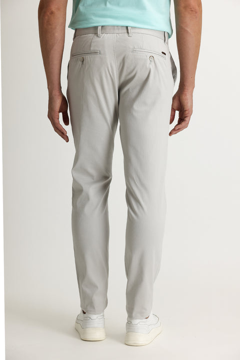 Stone Slim Fit Narrow Cut Eyelet Stretchy Canvas / Chino Trousers