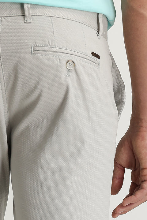 Stone Slim Fit Narrow Cut Eyelet Stretchy Canvas / Chino Trousers