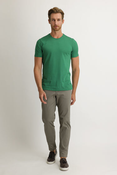 Çağla Yeşili Relaxed Fit Rahat Kesim Kuşgözü Likralı Kanvas / Chino Pantolon