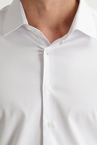 Beyaz Uzun Kol Slim Fit Dar Kesim Manşetli Klasik Pamuklu Gömlek