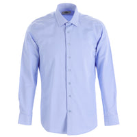 Açık Mavi Uzun Kol Slim Fit Dar Kesim Desenli Gömlek