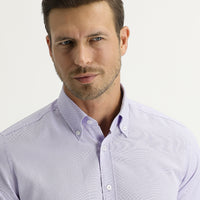 Lila Uzun Kol Slim Fit Dar Kesim Oxford Gömlek