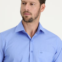 Aqua Mavisi Uzun Kol Klasik Pamuklu Gömlek