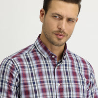 Bayrak Kırmızı Uzun Kol Regular Fit Ekose Gömlek