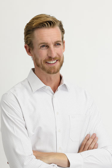 Açık Bordo Uzun Kol Regular Fit Kareli Gömlek