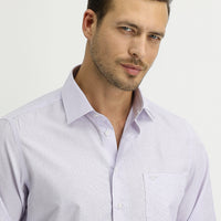 Lilac Long Sleeve Regular Fit Plaid Shirt