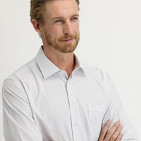 Orta Lacivert Uzun Kol Regular Fit Kareli Kolay Ütülenebilir Gömlek