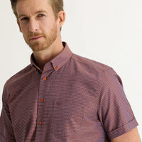 Medium Orange Short Sleeve Regular Fit Patterned Shirt