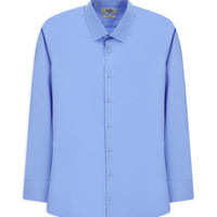 Light Blue Long Sleeve Slim Fit Classic Nano Care Water Repellent Stain Resistant 4 Seasons Cotton Shirt