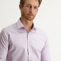 Lilac Long Sleeve Non-Iron Sateen Slim Fit Cotton Shirt