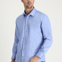 Açık Mavi Uzun Kol Slim Fit Dar Kesim Klasik Non Iron Pamuklu Gömlek