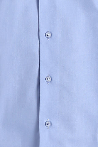 Açık Mavi Uzun Kol Slim Fit Dar Kesim Klasik Non Iron Pamuklu Gömlek